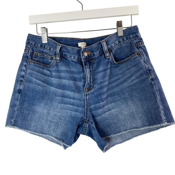 J.CREW Denim Shorts in Medium Wash raw Hem Size 27 - Picture 1 of 5